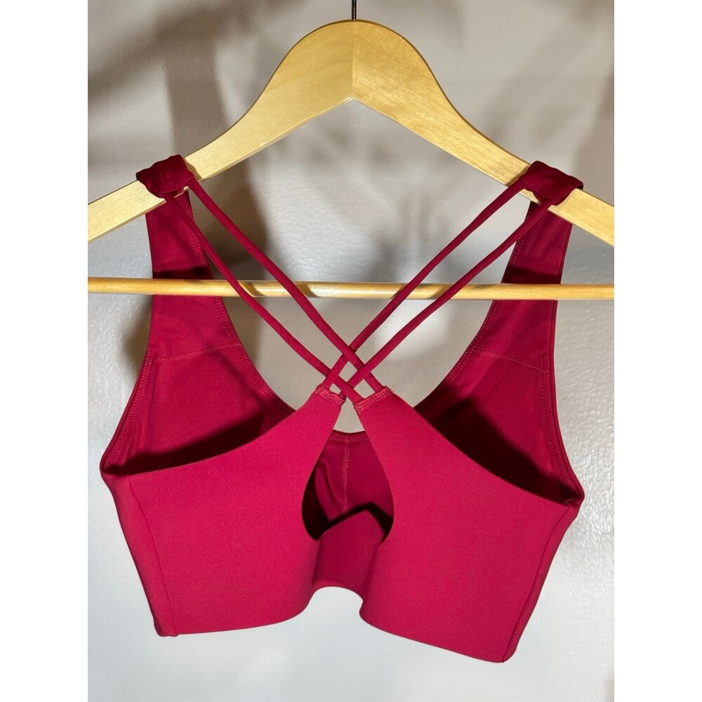 Women’s Crossback Sports Bra Scarlet Red Workout Gym Top PHERO Movement Small - Picture 3 of 4